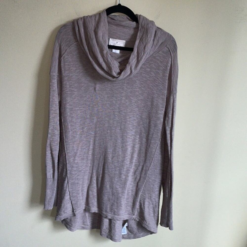 Anthropologie Ruby Moon Oversized Casual Cowl Neck Sweater Knitted Tan Sz M